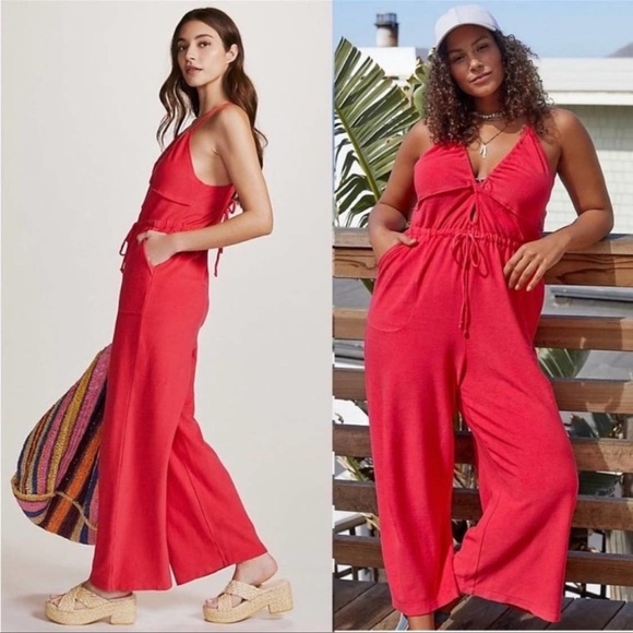 NWT Anthropologie Daily Practice Jumpsuit Romper romantic Beach Summer Spring - Picture 2 of 8